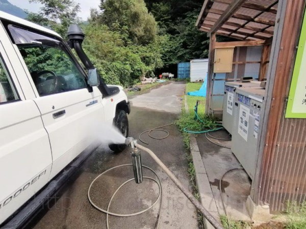 早川町オートキャンプ場の高圧洗浄機